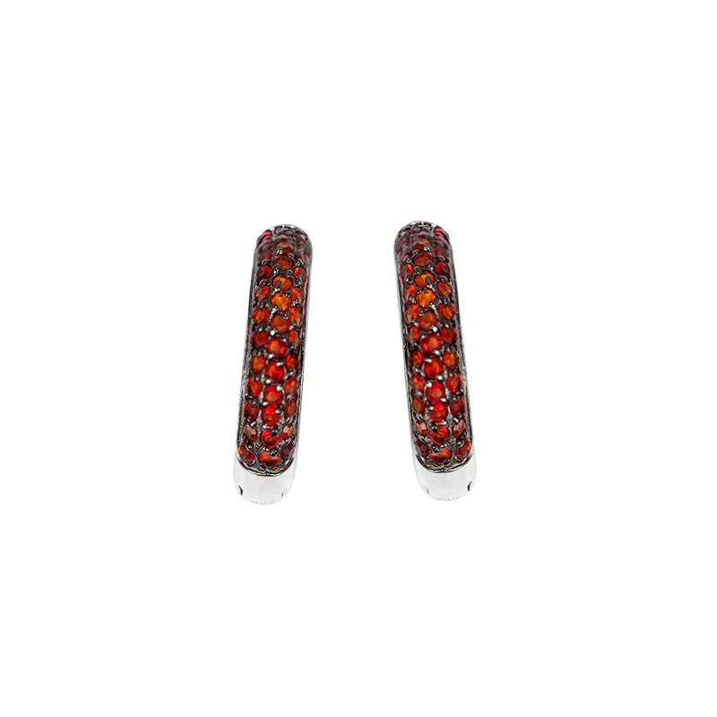 Red colour cubic zirconia earrings In S925 Sterling Silver with rhodium plated Push back It is a perfect gift idea Decoration for daily dress up