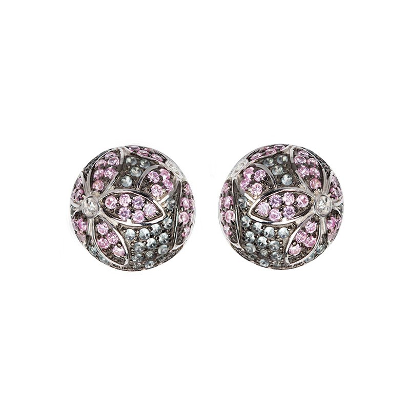 Pink & Grey colour stone earrings