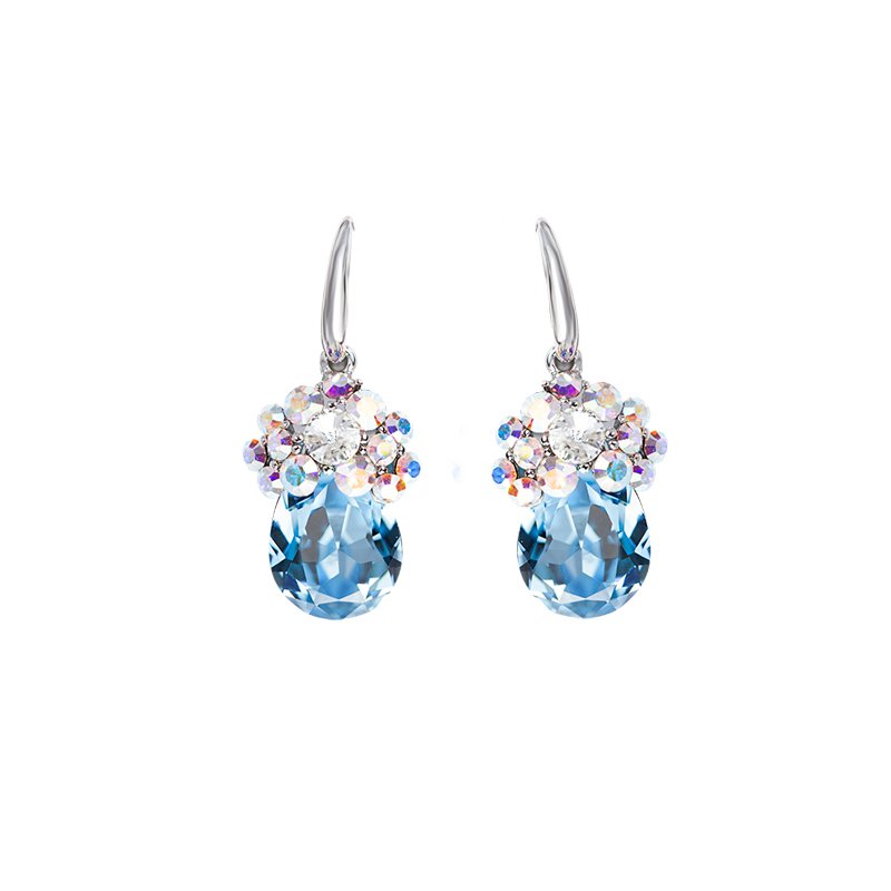 Fish Hooks diamante earrings Rhodium plating It is a perfect gift idea