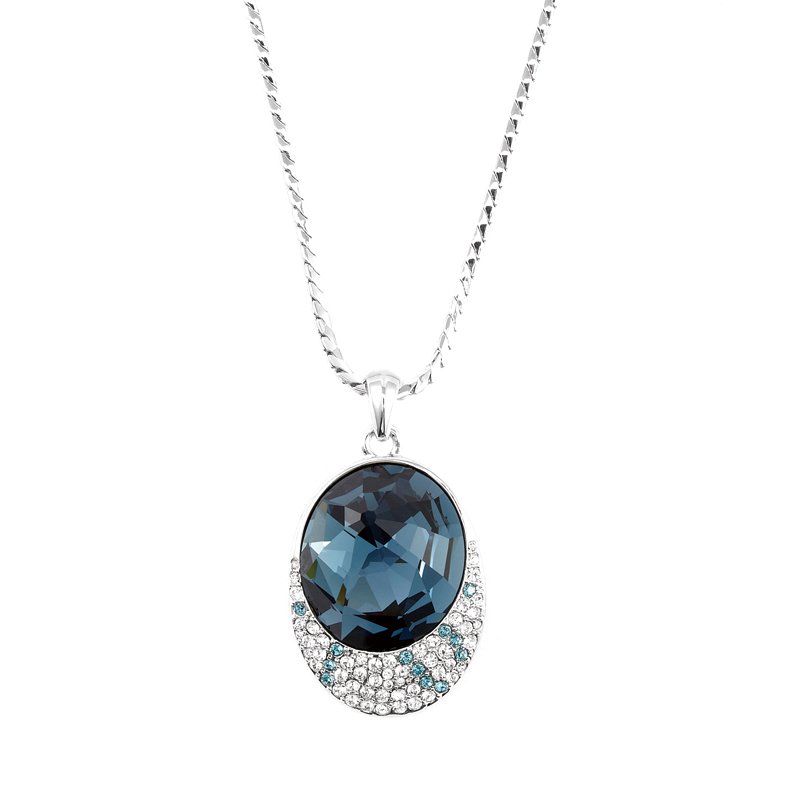 Nice and cute Pendant with black diamond colour crystal Black Diamond colour crystal ( 15mm*21mm) Rhodium plating A stunning gift idea 