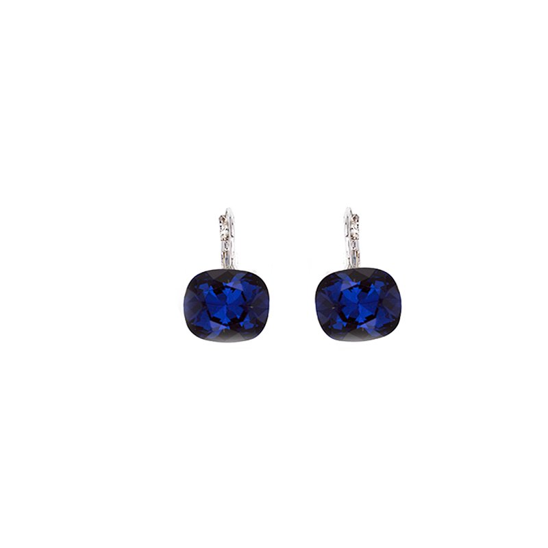 Dark blue colour Square earrings Lever back